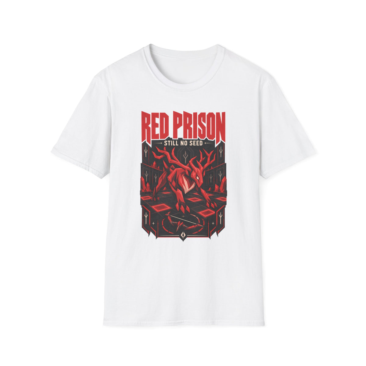 Red Prison OSRS Runescape Inspired T-Shirt - 'Still No Seed' Graphic Tee