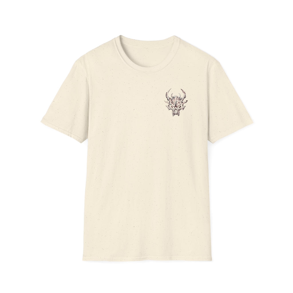 Demon Skull Chest Tee — Gothic Horned Skull T-Shirt