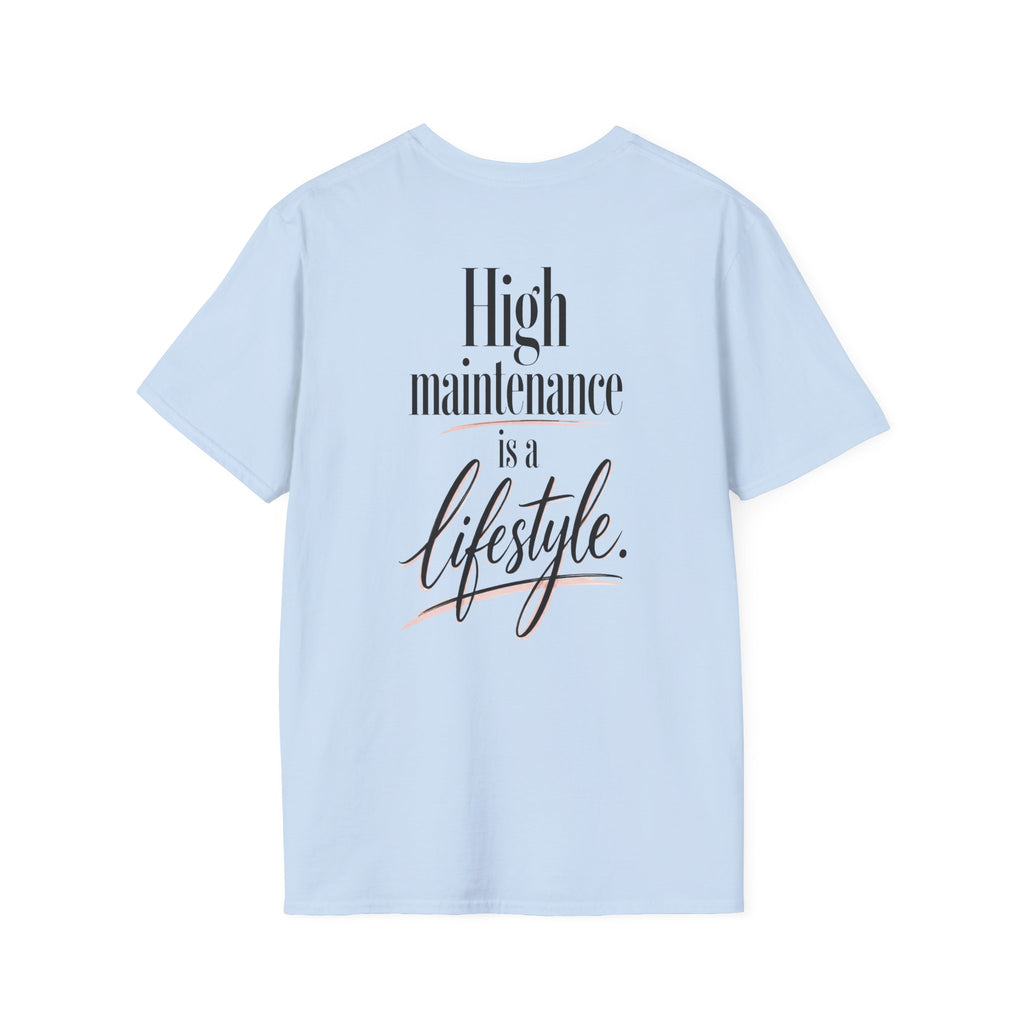 High Maintenance Is a Lifestyle | Fashionable Pink Vintage Lady Graphic Tee
