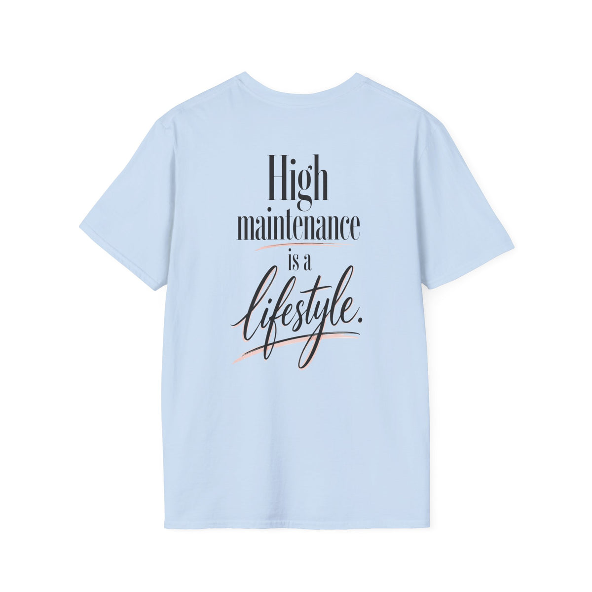 High Maintenance Is a Lifestyle | Fashionable Pink Vintage Lady Graphic Tee