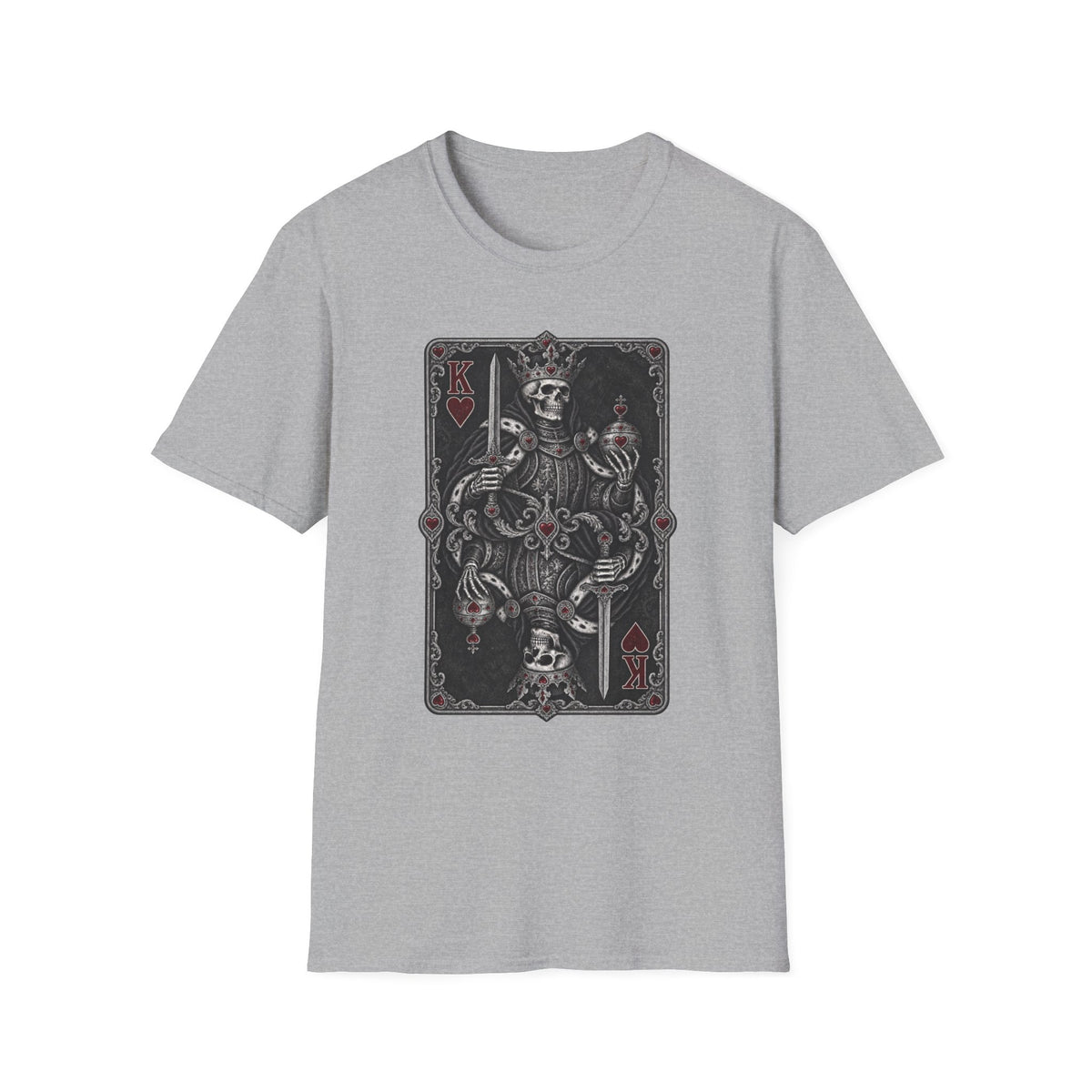 King of Hearts | Playing Card | Grey Scale T-Shirt
