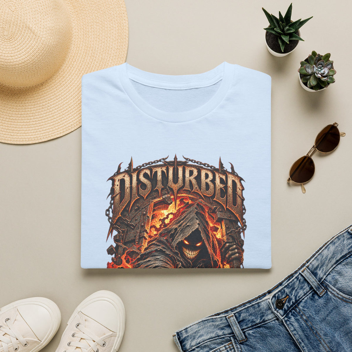 Disturbed | The Guy | Flaming Heavy Metal Band T-Shirt