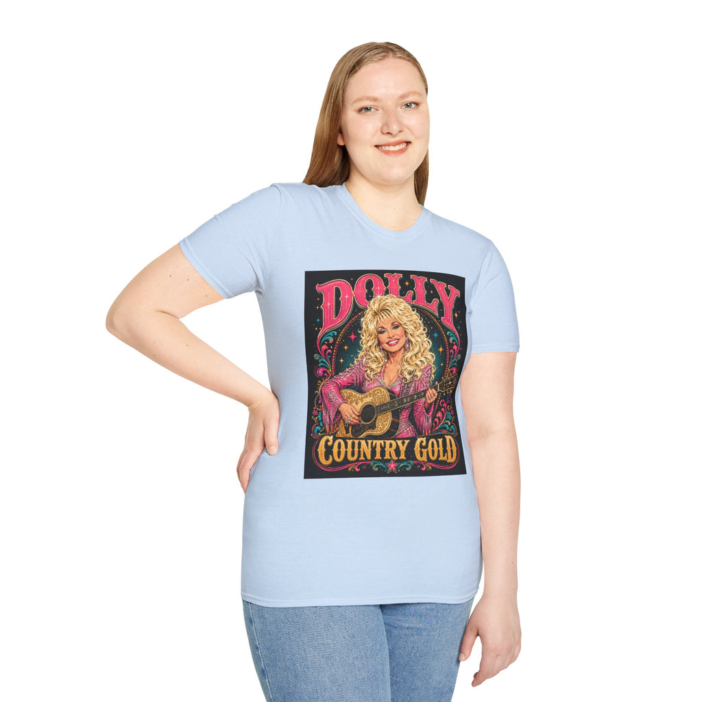 Country Music Graphic T-Shirt — "DOLLY" Retro Guitar Design