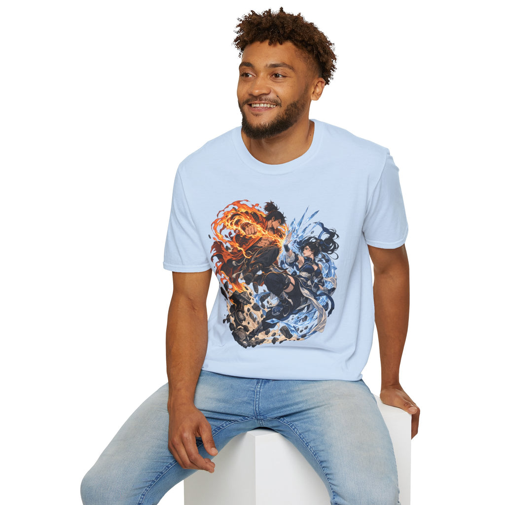 Elemental Battle | Fire vs Ice | Ninja Japanese Fantasy T-Shirt