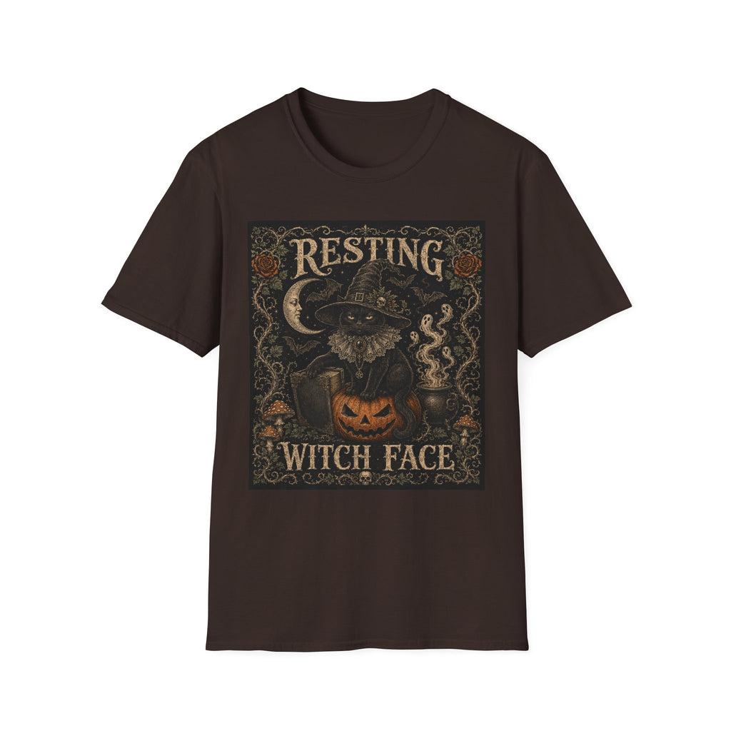 Resting Witch Face T-Shirt — Vintage Halloween Witch Graphic Tee
