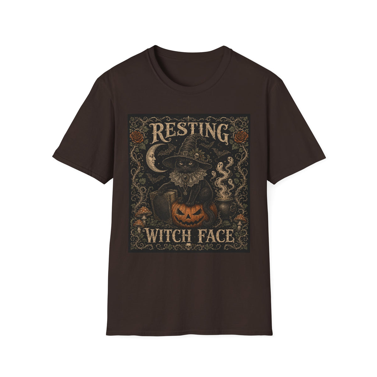 Resting Witch Face T-Shirt — Vintage Halloween Witch Graphic Tee