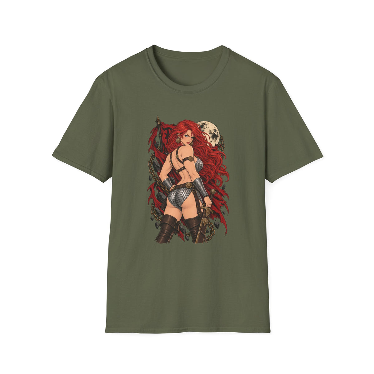 Red Sonja | Sexy Pin Up Barbarian Girl Graphic Shirt