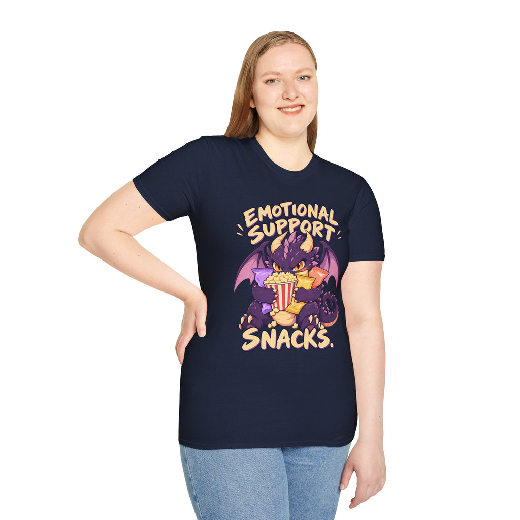 Emotional Support Snacks | Cute Dragon Eating Popcorn Anime Shirt