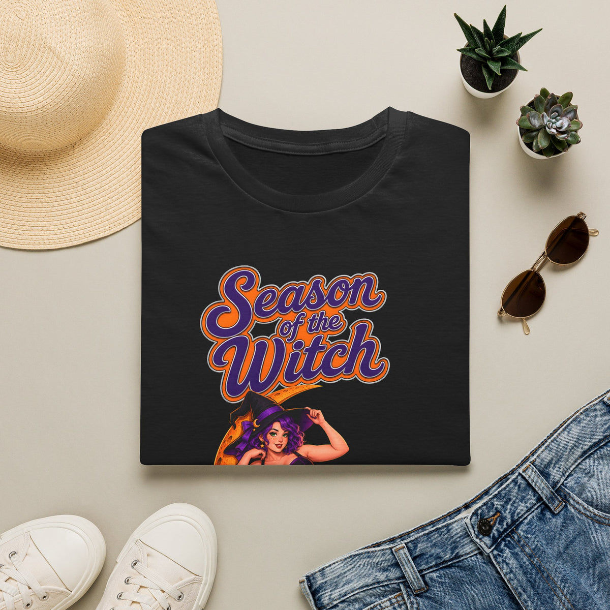 Season of the Witch T-Shirt — Retro Halloween Witch Moon Design