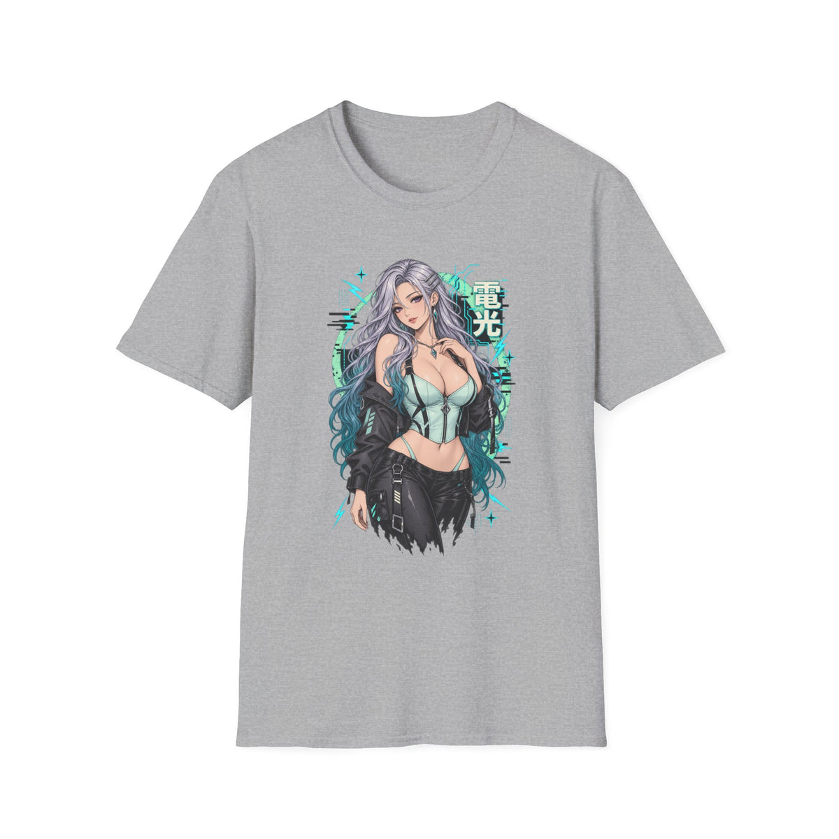 Opal | Sexy Anime Vaporwave Pin Up Girl | Waifu T-Shirt