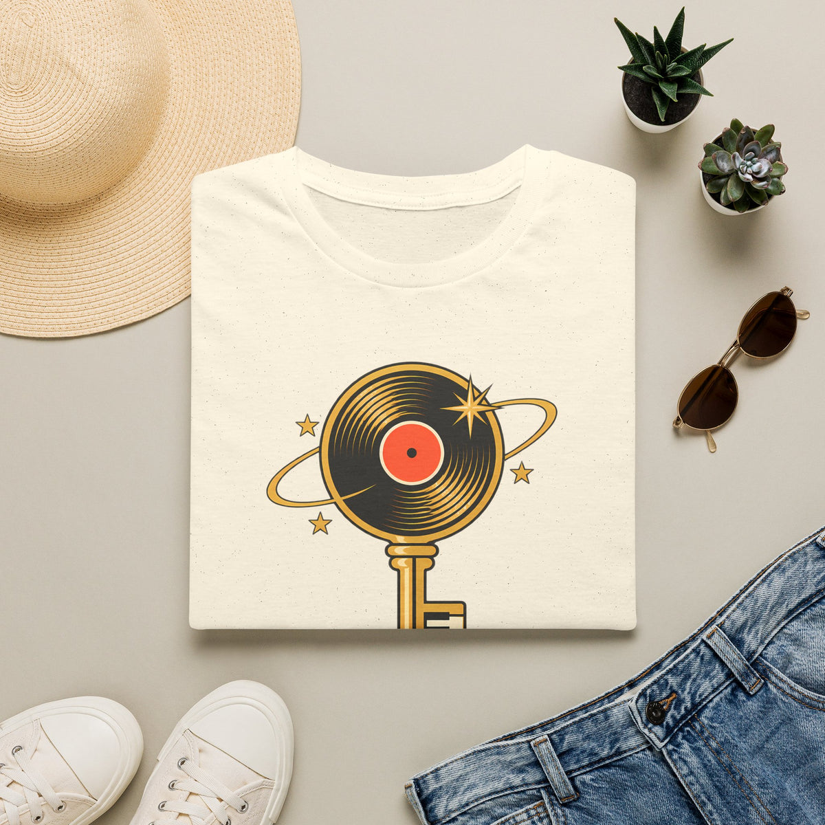 Stevie Wonder 'The Key' Record Key T-Shirt - Retro Music Tribute Tee