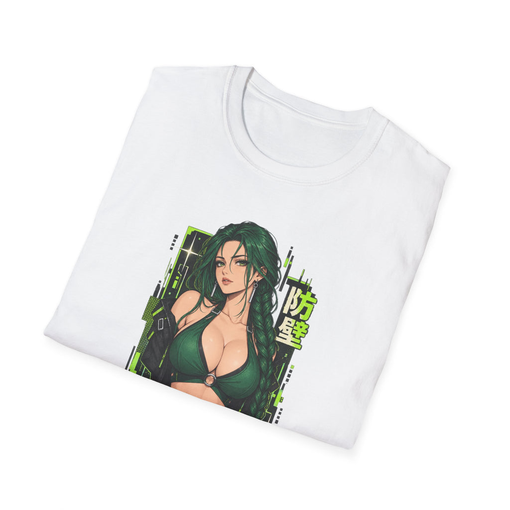 Jade | Anime Green-Haired Sexy Pin Up Girl Warrior Graphic Shirt