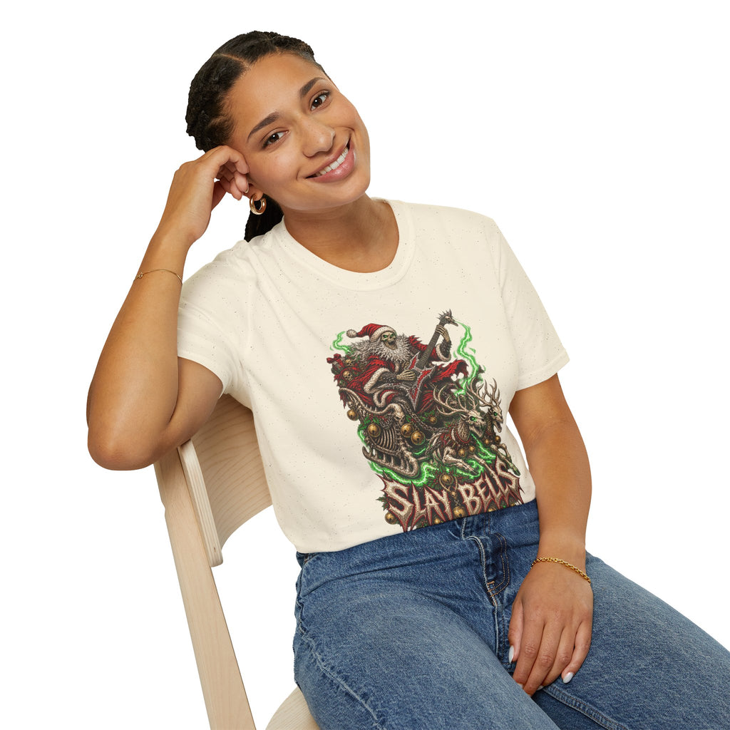 Slay Bells | Santa Clauses Horror Christmas T-Shirt