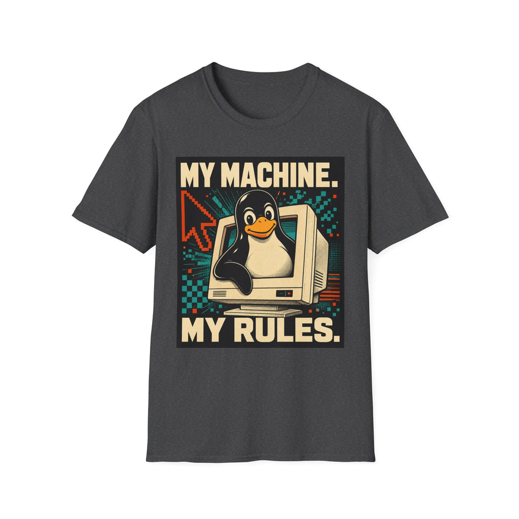 Retro Tux Penguin Tee — "My Machine, My Rules" Vintage Computer T-Shirt