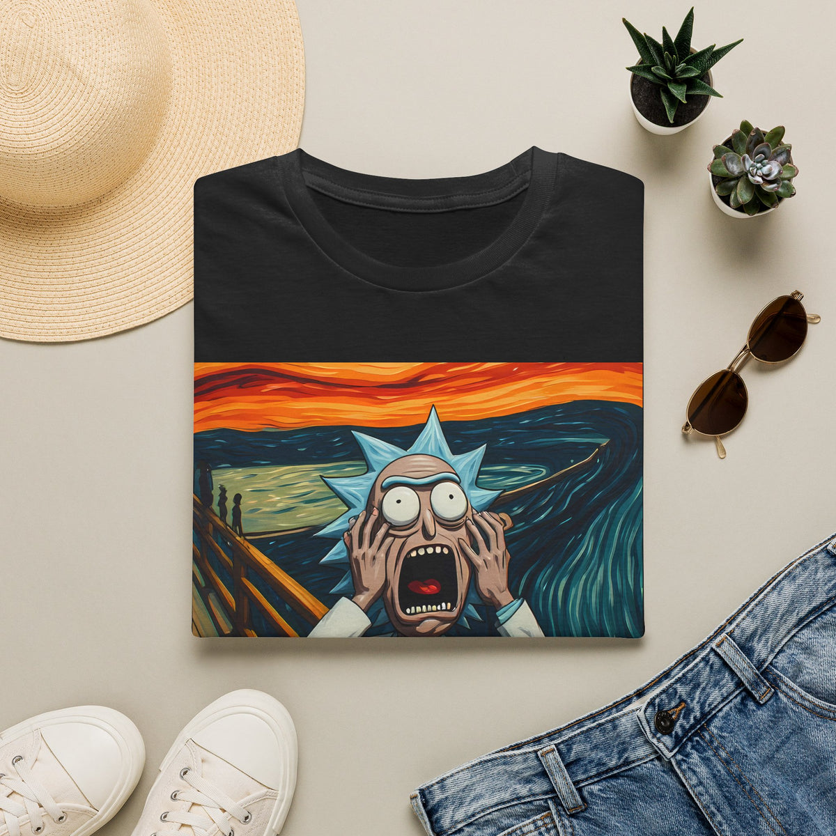 Rick Scream Tee — Rick and Morty Parody of The Scream T-Shirt