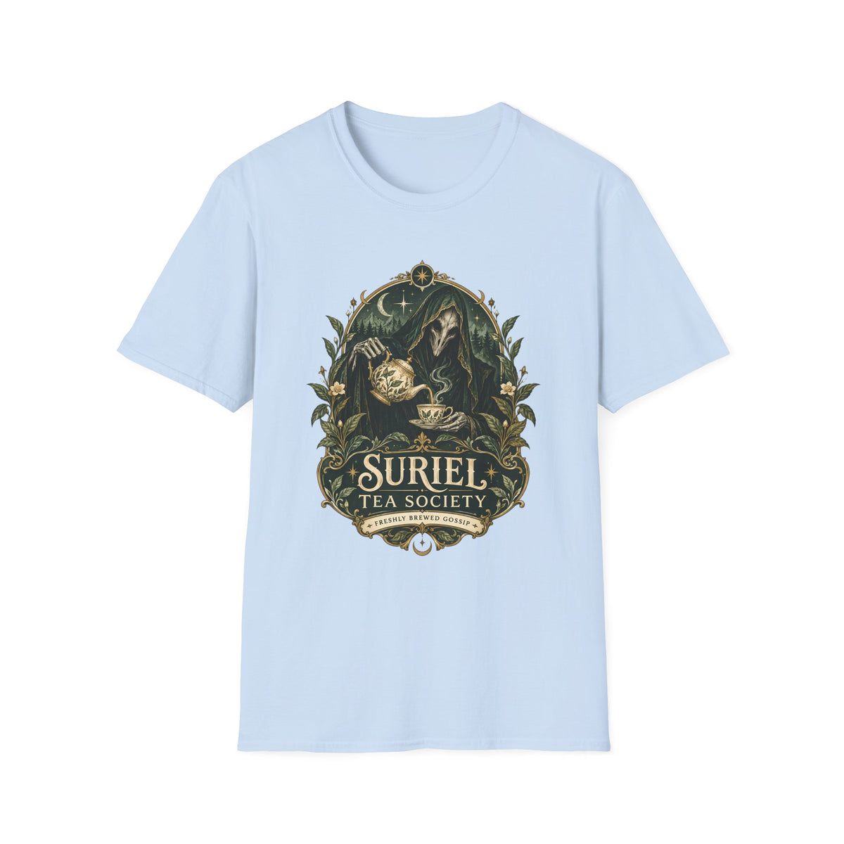 Suriel Tea Society | Freshley Brewed Gossip | ACOTAR Book Graphic T Shirt