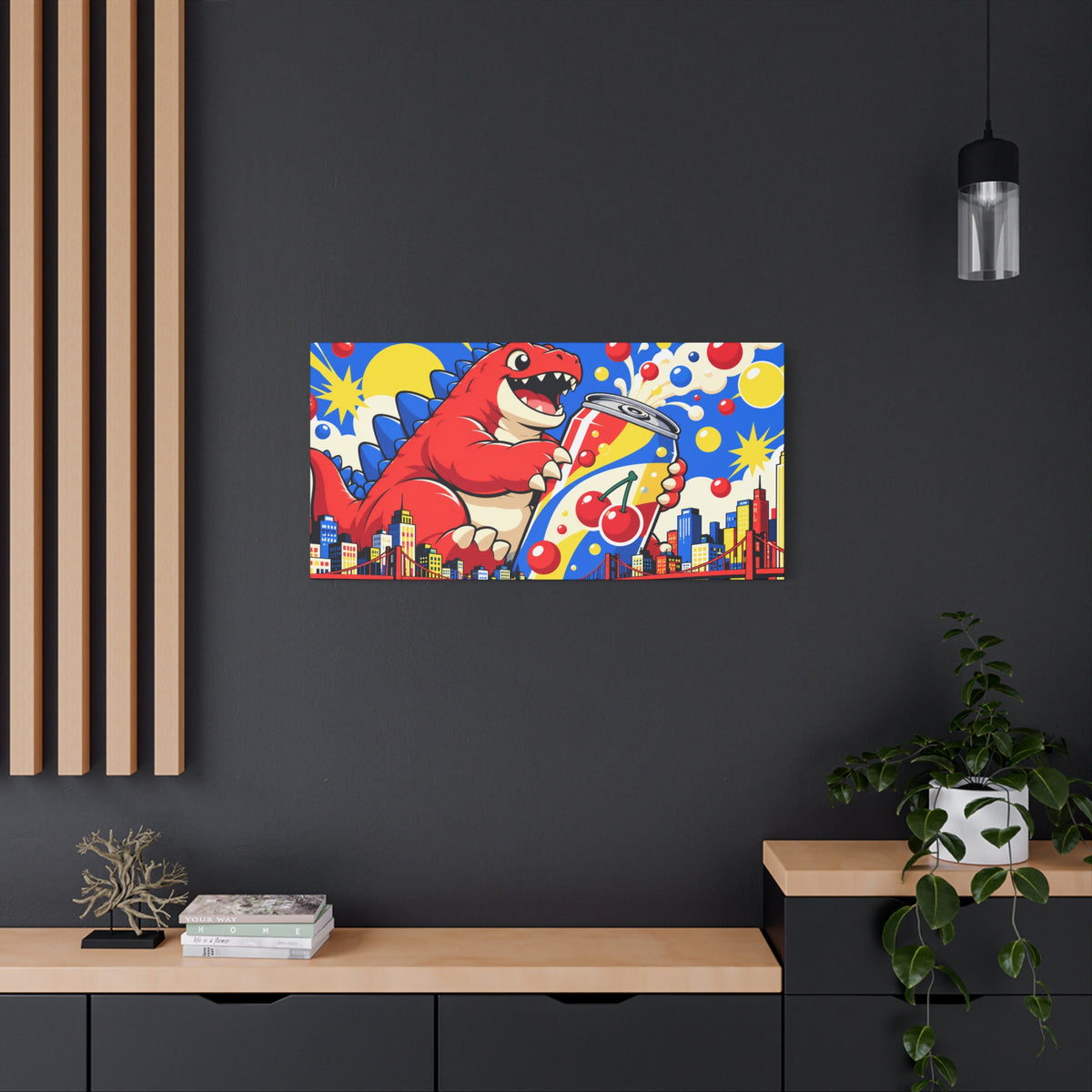 Wall Art | Kaiju Dinosaur | Cherry Soda Monster Pop Art Print