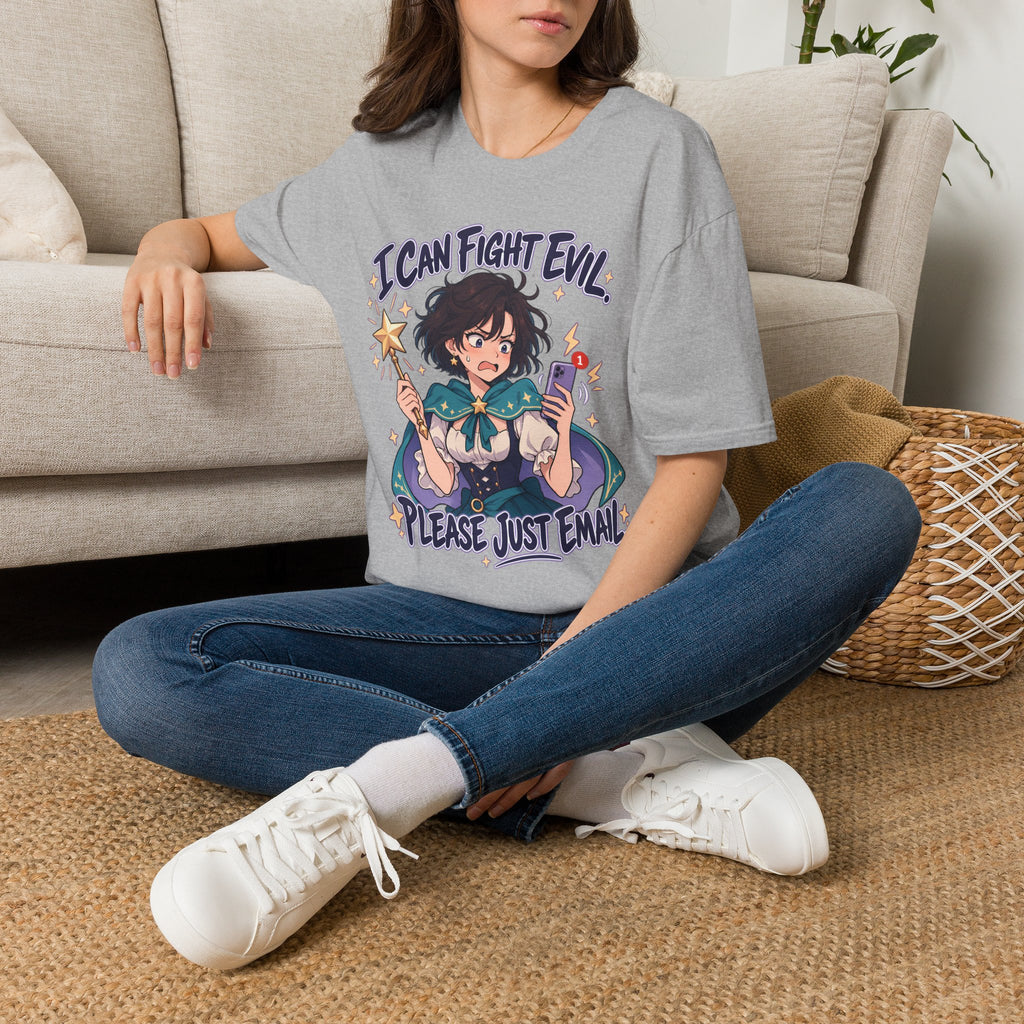 Working Witch | I Can Fight Evil, Please Just Email | Cute Anime T Shirt