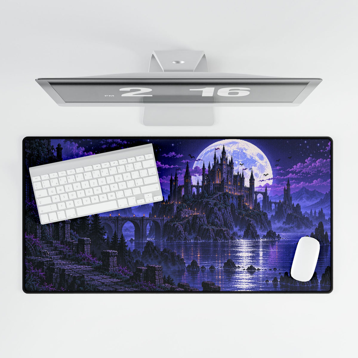 Gothic Moonlit Castle | Large Fantasy Gaming Mouse Pad