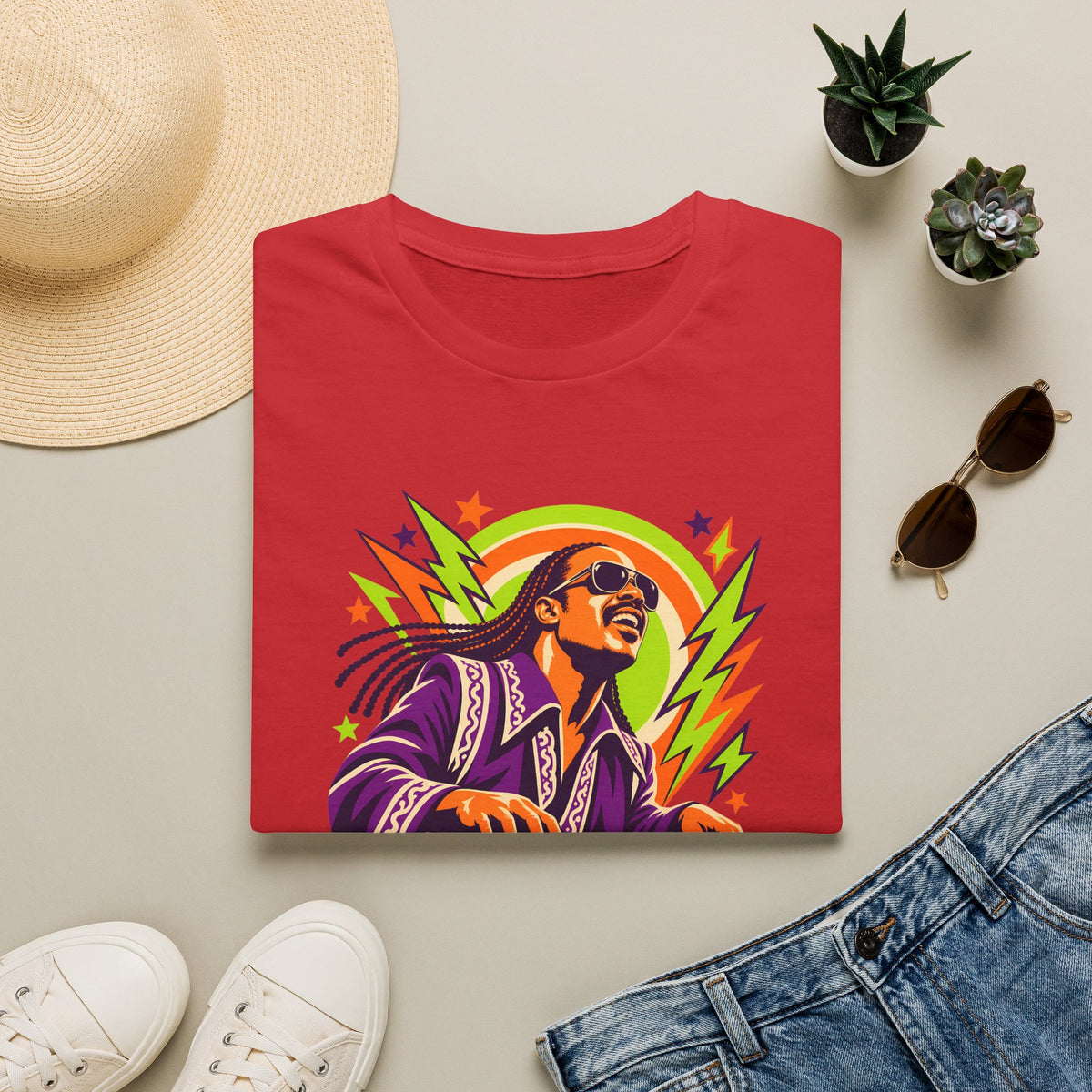 Retro Music Legend Stevie Wonder Graphic Tee