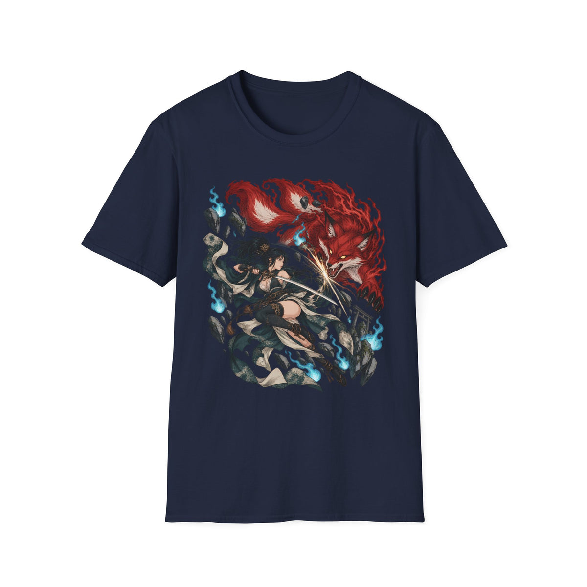 Fox Spirit | Samurai Warrior | Japanese Anime Graphic Shirt
