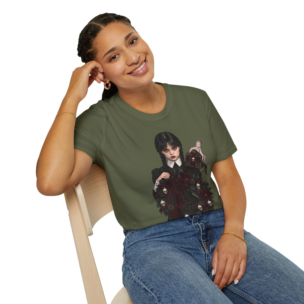 Wednesday Addams | Gothic Chrismtas Portrait T-Shirt