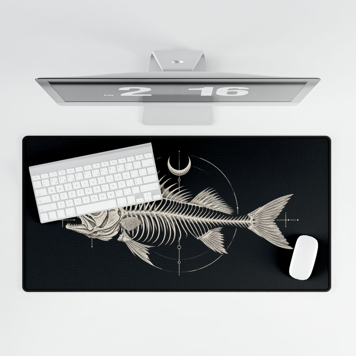 Fish Skeleton Desk Mat | Gothic Gaming & Office Mouse Pad