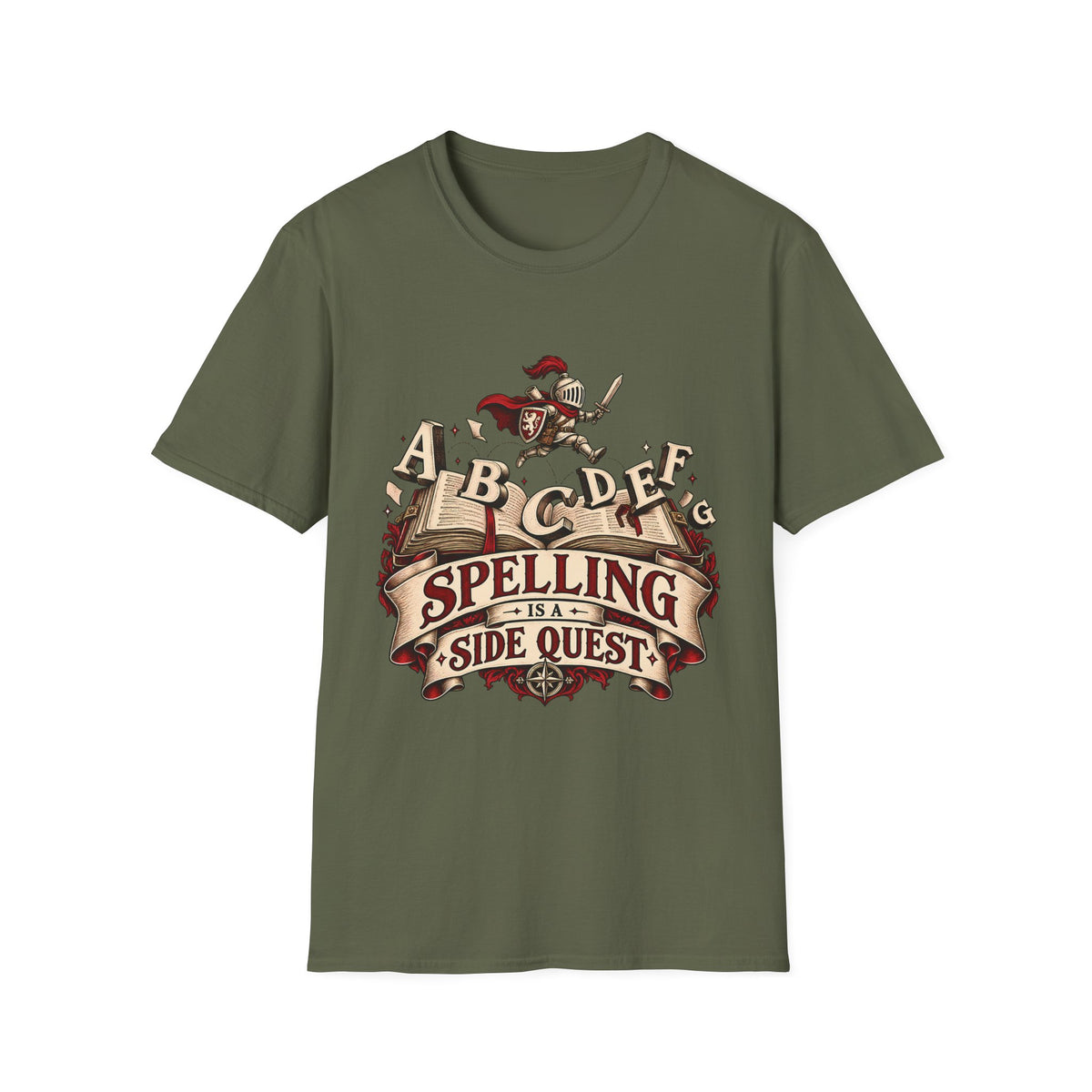 Spelling Is a Side Quest | Funny Spelling & Knight T Shirt