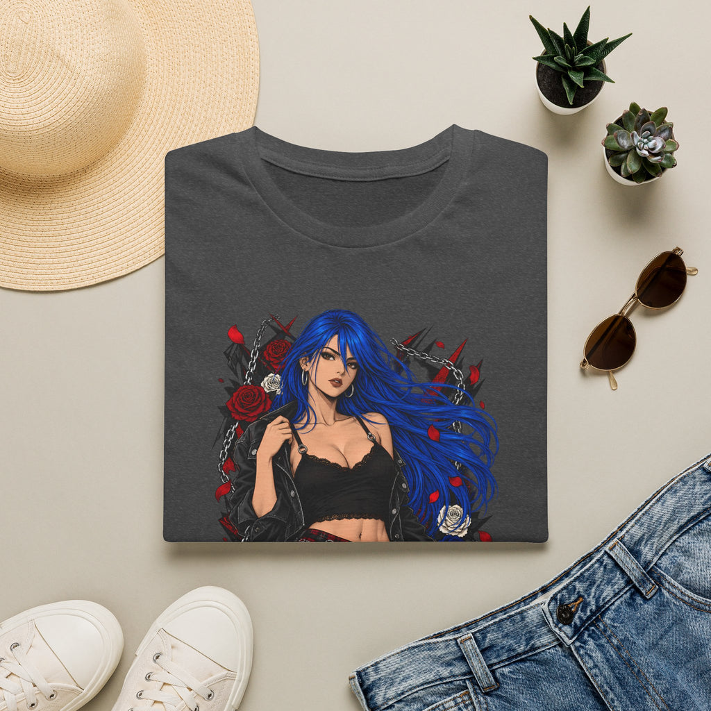 Blue Haired Rock Chick | Japanese Anime Style Pin-up Girl
