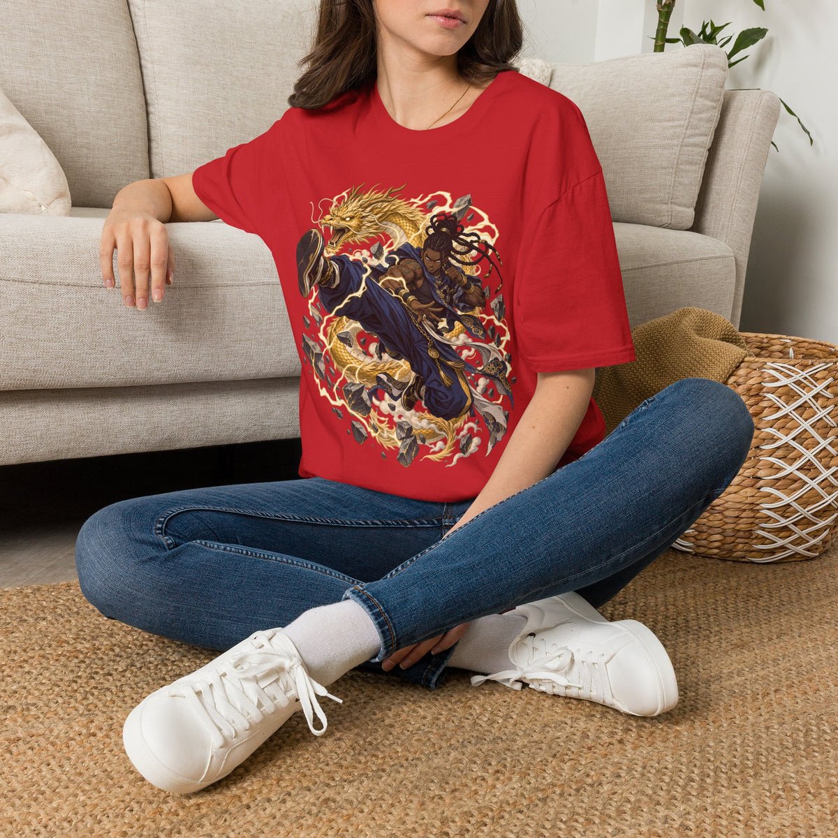 Golden Dragon | Ninja Dragon Kick | Martial Arts Warrior T Shirt