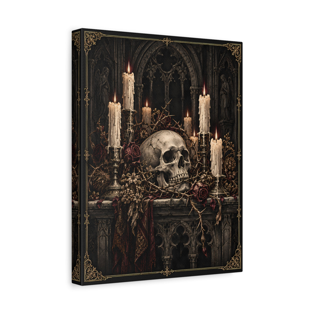 Canvas | Gothic Skull Altar | Occult Wall Art