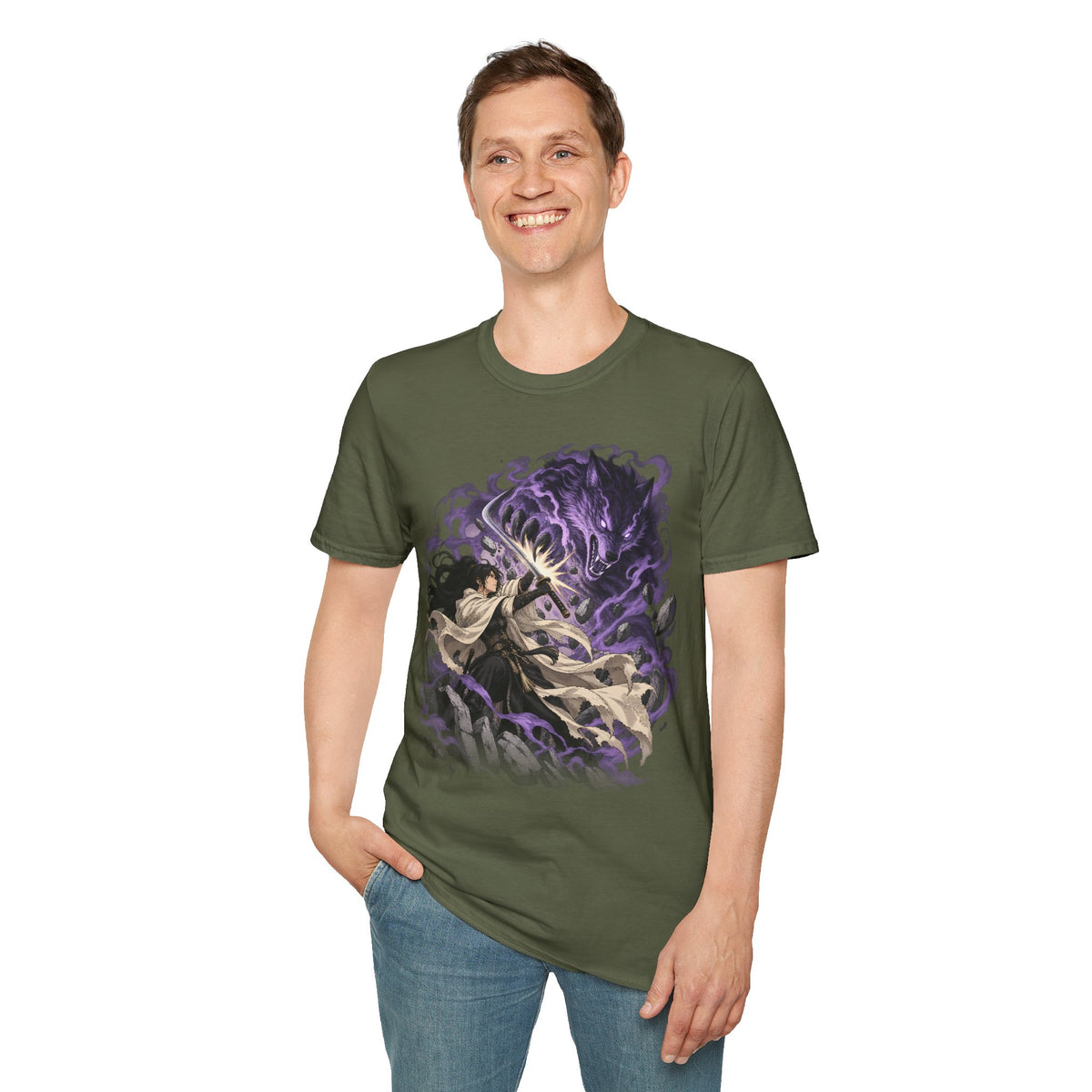 Trial of the Wolf | Samurai Anime Storm Warrior T-Shirt