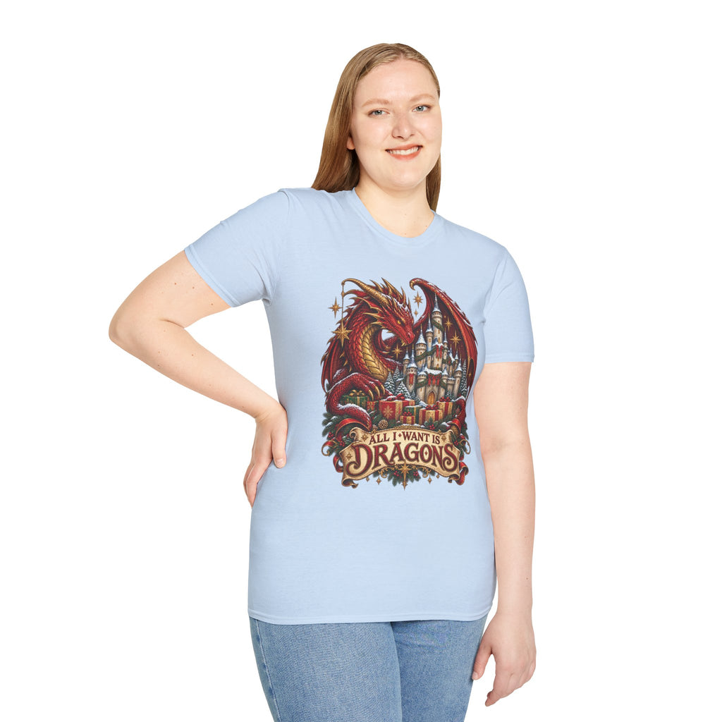 All I Want For Christmas | Dragon Castle T-Shirt