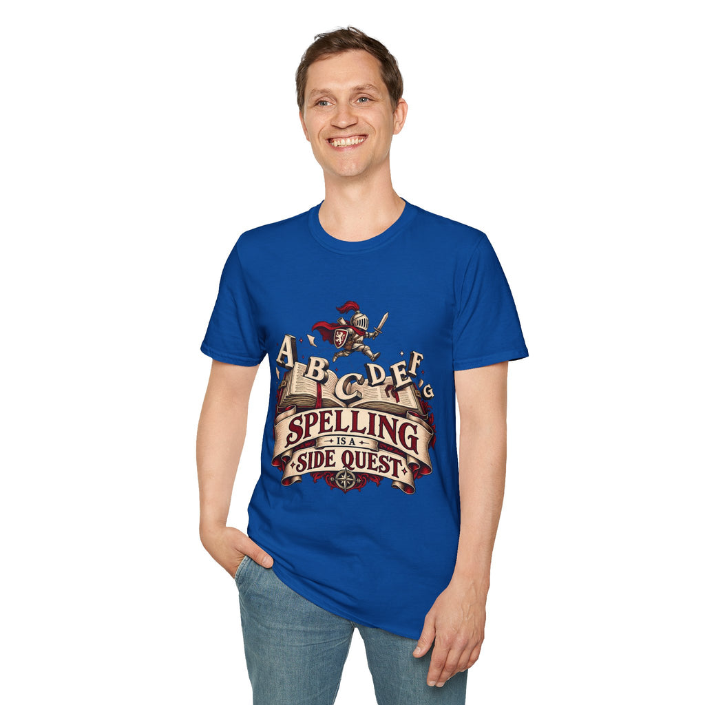 Spelling Is a Side Quest | Funny Spelling & Knight T Shirt