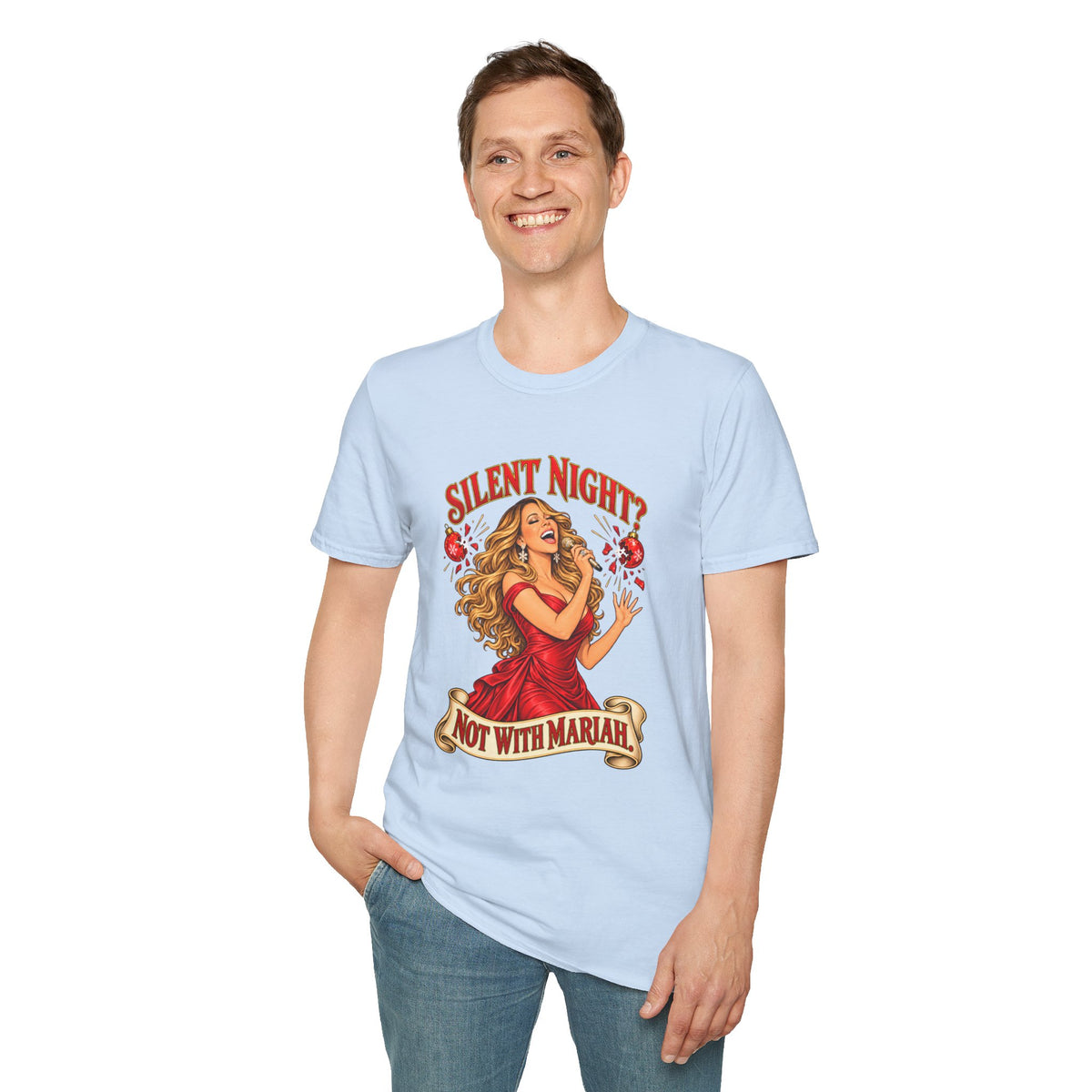 Mariah Carey Christmas T-Shirt | Silent Night? Not With Mariah Retro Holiday Tee