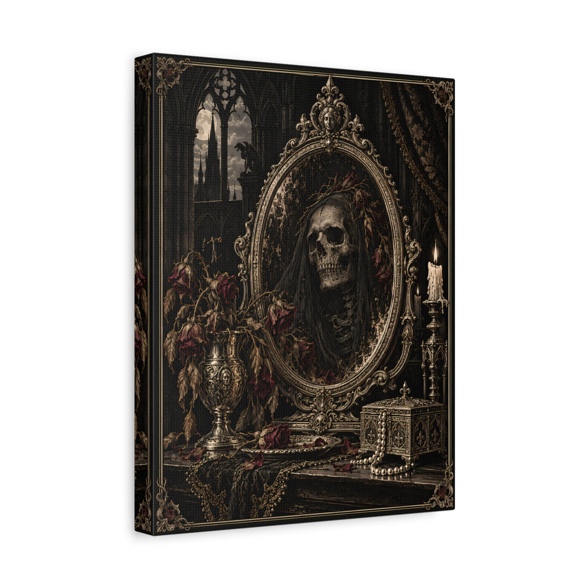 Canvas | Gothic Skull Vanity | Occult Wall Art