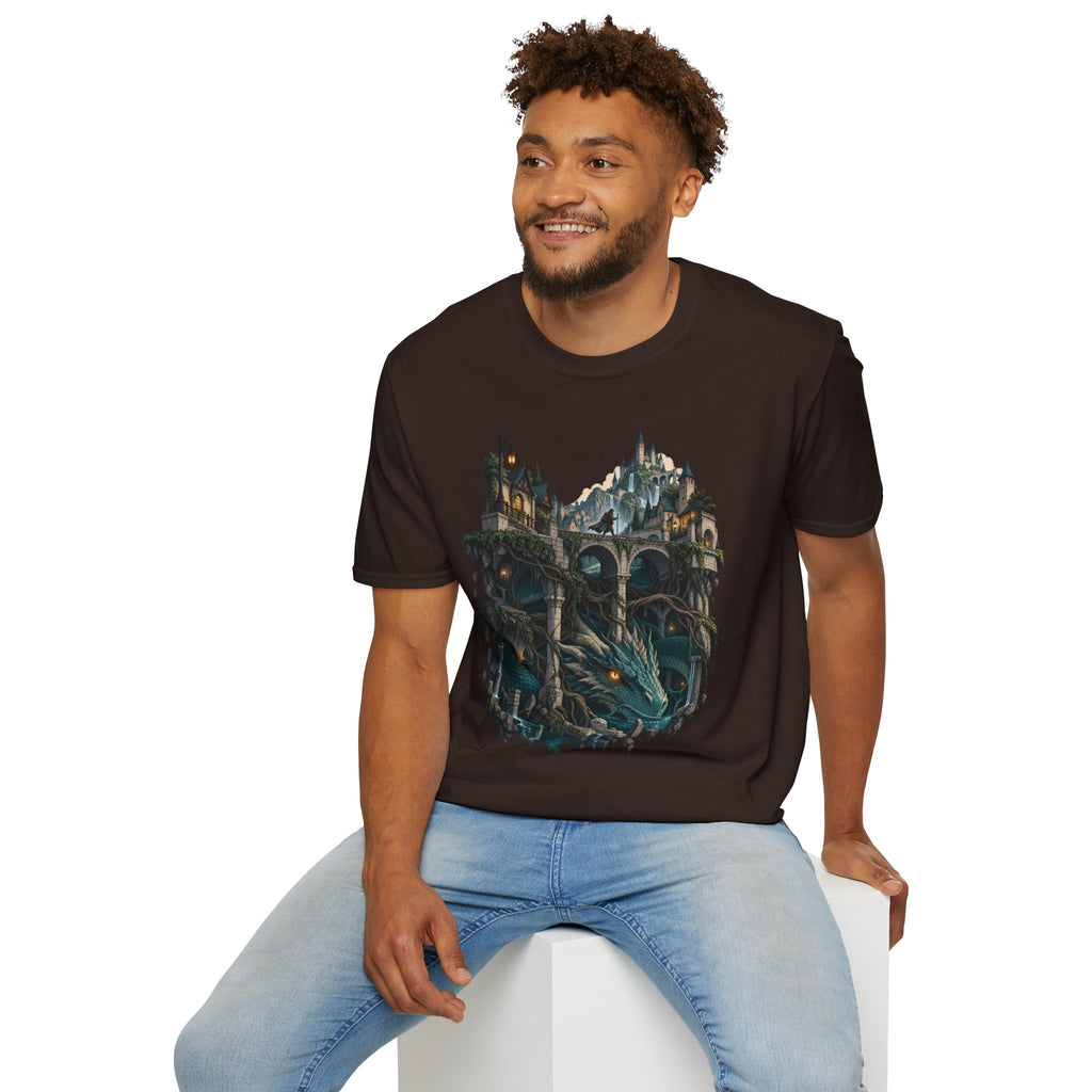 Quests and Adventures | Japanese Style | Anime Fantasy Dragon Castle T Shirt
