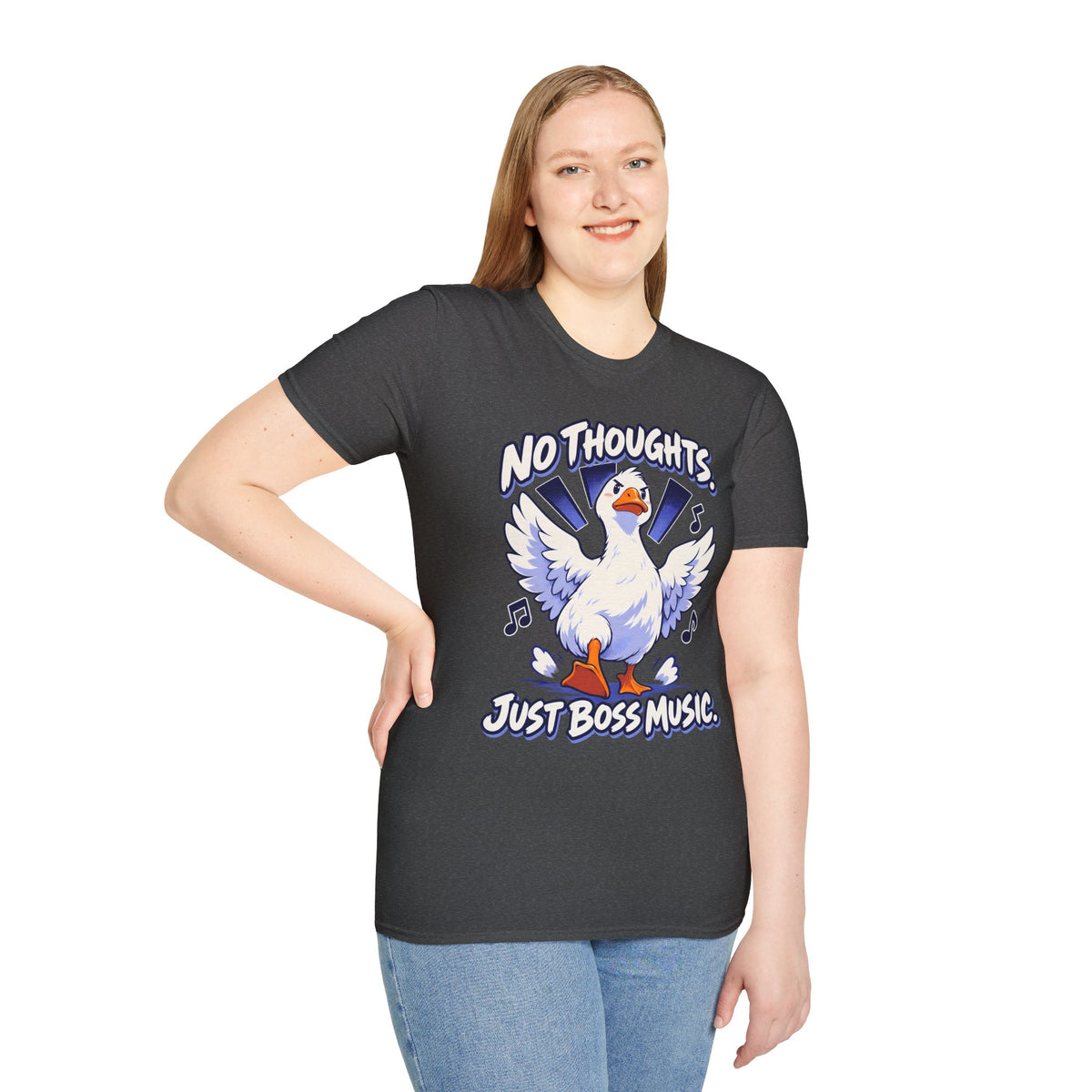 Cute Goose | No Thoughts, Just Boss Music T Shirt