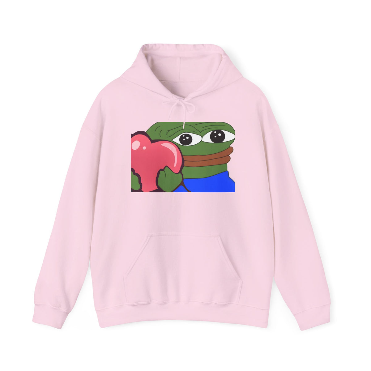 Pepe Heart Hoodie — Cute Pepe Holding Heart Graphic Pullover