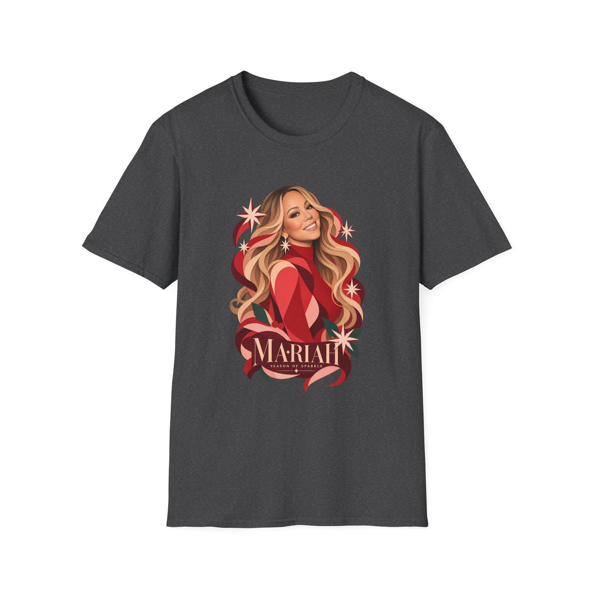 Mariah Carey | Holiday Diva Graphic Tee | Retro Red Star Portrait
