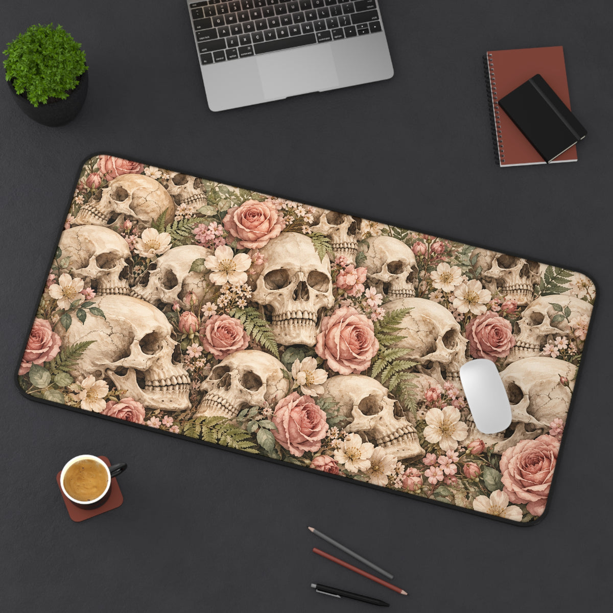 Watercolour Skull Botanicals | Romantic Floral Gothic Art