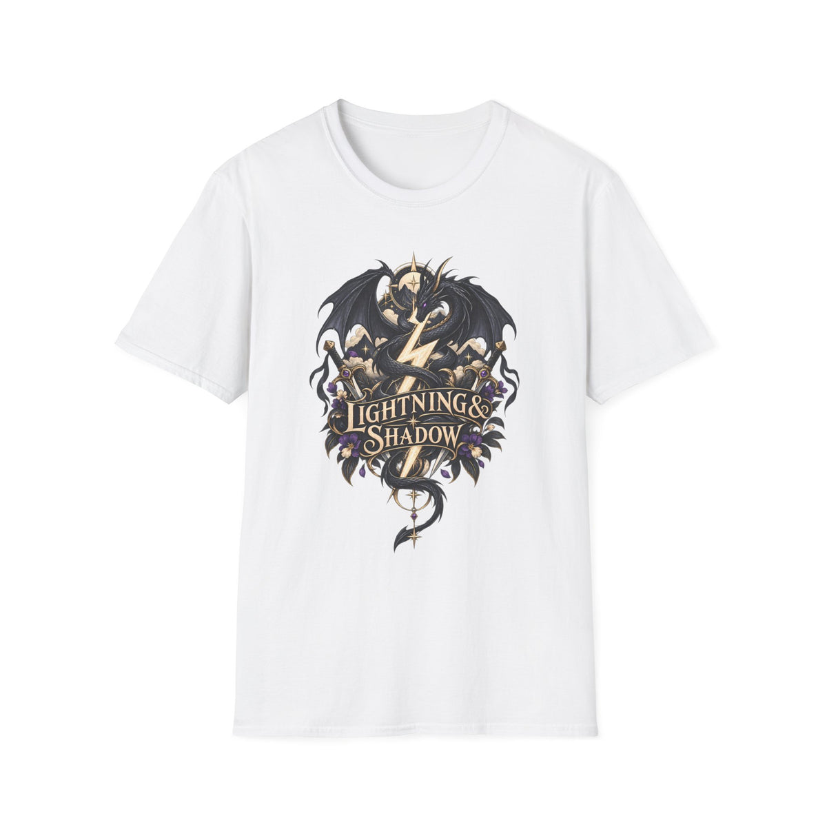 Lightning & Shadow | Onyx Storm Book Inspired Fantasy Dragon T-Shirt