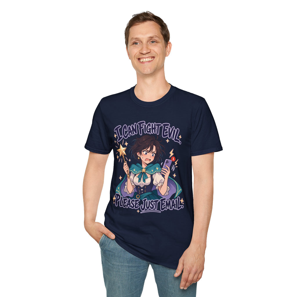 Working Witch | I Can Fight Evil, Please Just Email | Cute Anime T Shirt