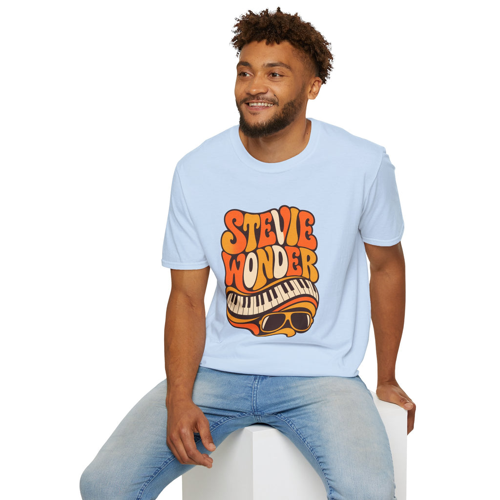 Stevie Wonder Piano Psychedelic Retro Band T-Shirt