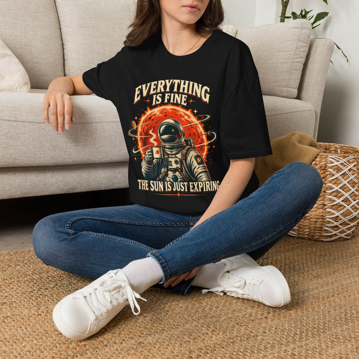 Everything Is Fine Shirt | Expiring Sun Retro Space Cosmic Humour