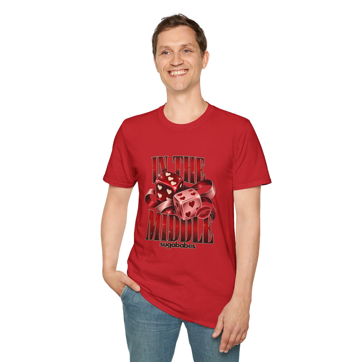 In The Middle | Sugababes | Retro Red Dice Graphic T Shirt
