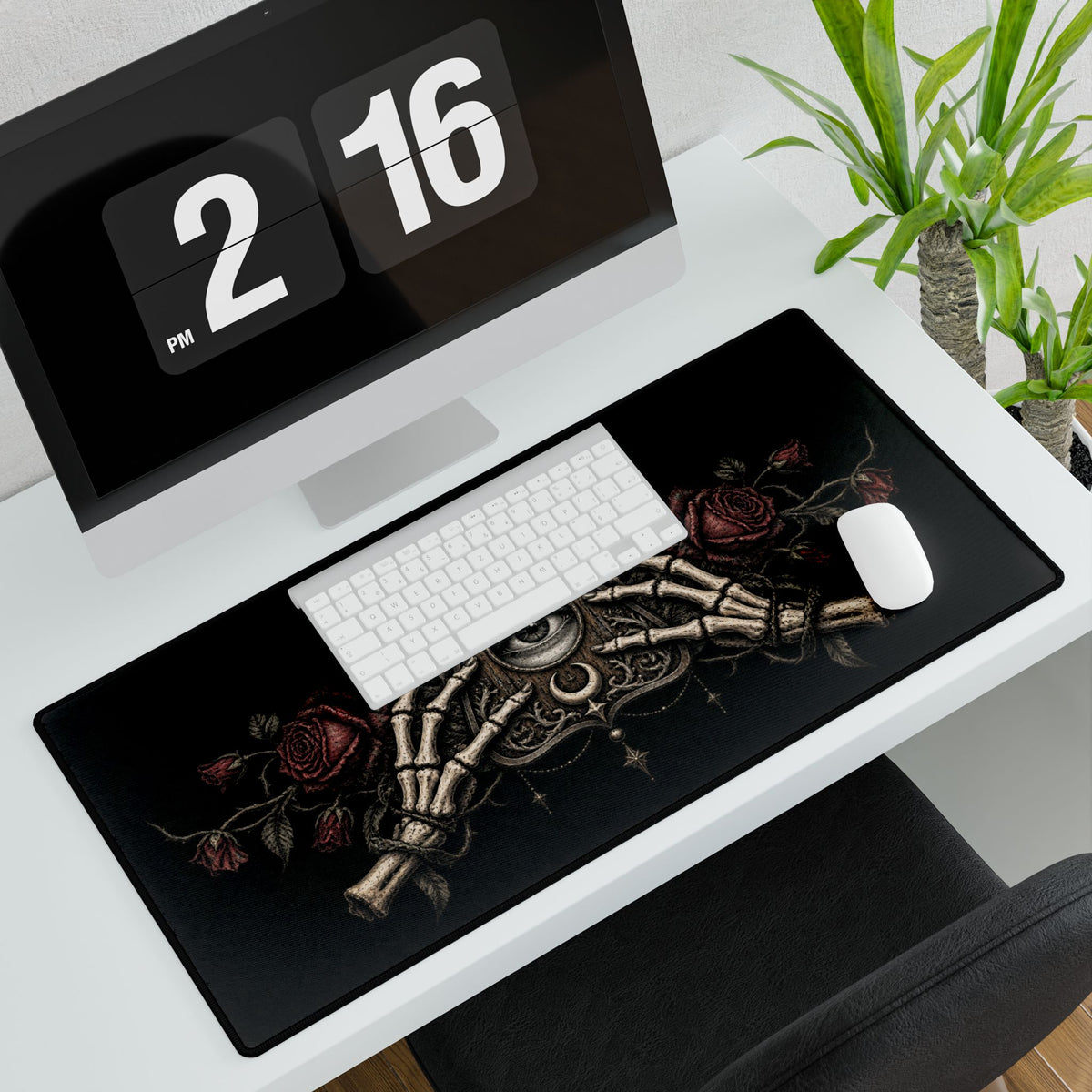 Mouse Mat | Haunted Planchette & Skeleton Hands | Gothic Spirit Board Art Desk Pad