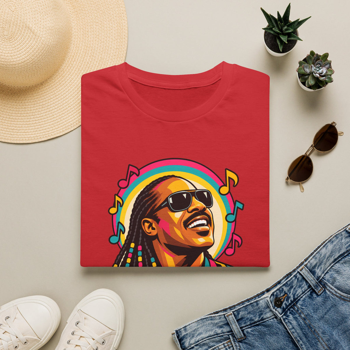 Stevie Wonder Life in Colour Music Legend Portrait T-Shirt