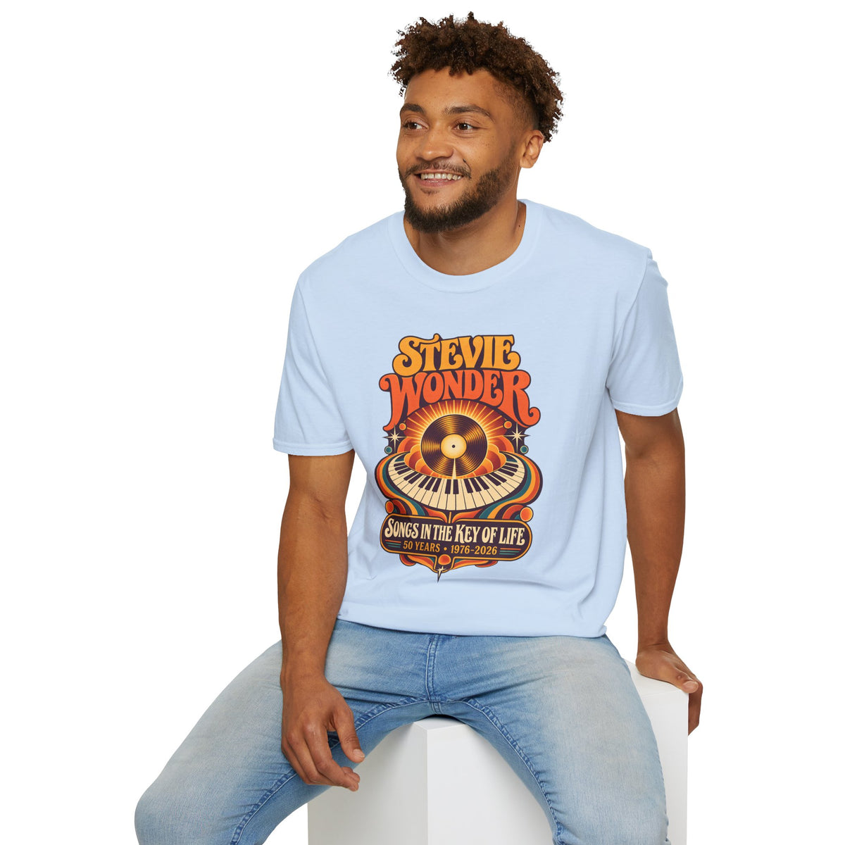 Stevie Wonder Retro Vinyl Tee - Songs In The Key Of Life Graphic T-Shirt