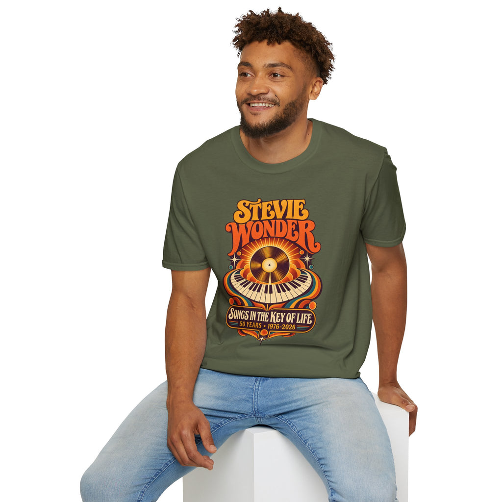 Stevie Wonder Retro Vinyl Tee - Songs In The Key Of Life Graphic T-Shirt